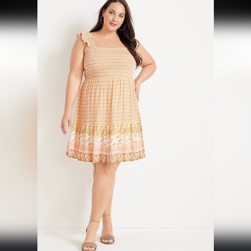 NWOT Maurices Yellow Floral Mini Dress
